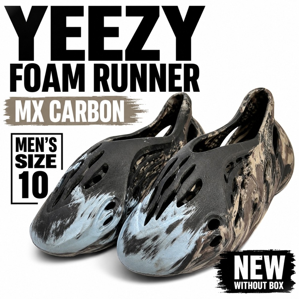 Adidas Yeezy Foam Runner MX Carbon Black Gray Camo Slip On Clogs Shoes Mens 10